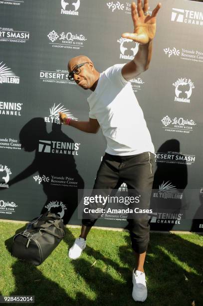 Smoove arrives at The 14th Annual Desert Smash Celebrity Tennis Event on March 6, 2018 in La Quinta, California.