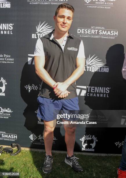 Colton Haynes arrives at The 14th Annual Desert Smash Celebrity Tennis Event on March 6, 2018 in La Quinta, California.