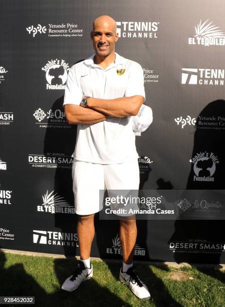 Boris Kodjoe arrives at The 14th Annual Desert Smash Celebrity Tennis Event on March 6, 2018 in La Quinta, California.