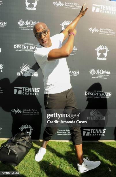 Smoove arrives at The 14th Annual Desert Smash Celebrity Tennis Event on March 6, 2018 in La Quinta, California.