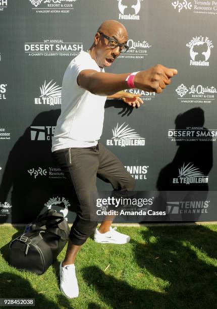 Smoove arrives at The 14th Annual Desert Smash Celebrity Tennis Event on March 6, 2018 in La Quinta, California.