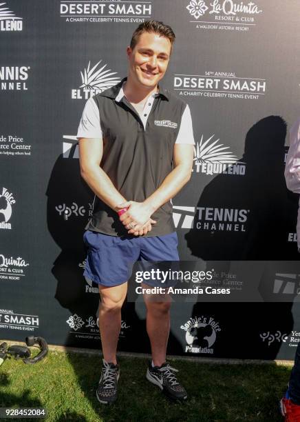 Colton Haynes arrives at The 14th Annual Desert Smash Celebrity Tennis Event on March 6, 2018 in La Quinta, California.