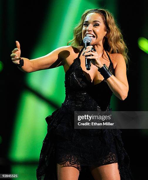 Singer Daniela Mercury performs onstage during the 10th annual Latin GRAMMY Awards held at Mandalay Bay Events Center on November 5, 2009 in Las...