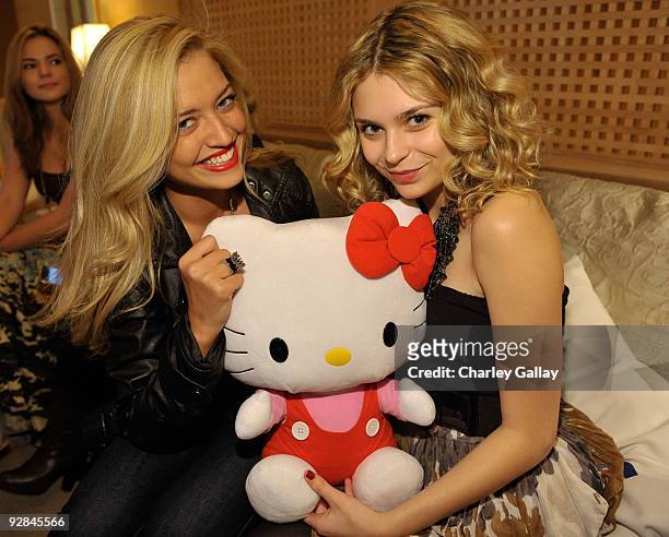 Actresses Lauren Storm and Alexandra Krosney attend the Asics Hello Kitty Lounge at Raffles L'Ermitage Hotel on November 5, 2009 in Beverly Hills,...