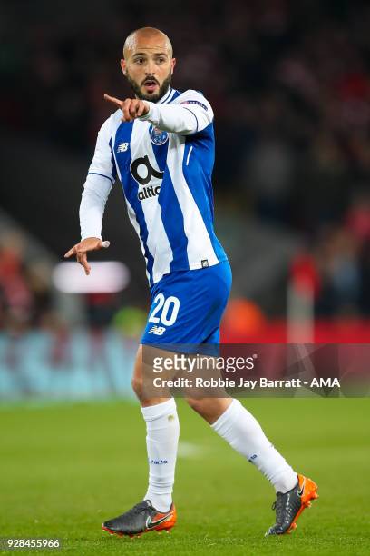 Andre Andre of FC Porto during the UEFA Champions League Round of 16 Second Leg match between Liverpool and FC Porto at Anfield on March 6, 2018 in...