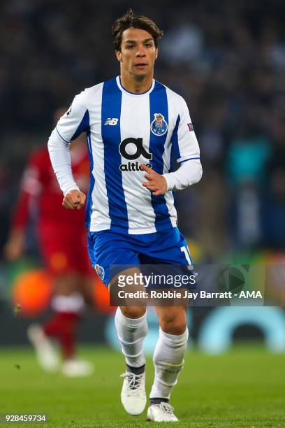 Oliver Torres of FC Porto during the UEFA Champions League Round of 16 Second Leg match between Liverpool and FC Porto at Anfield on March 6, 2018 in...