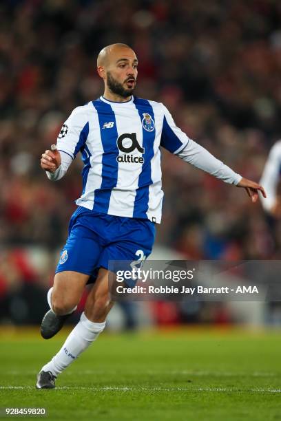 Andre Andre of FC Porto during the UEFA Champions League Round of 16 Second Leg match between Liverpool and FC Porto at Anfield on March 6, 2018 in...