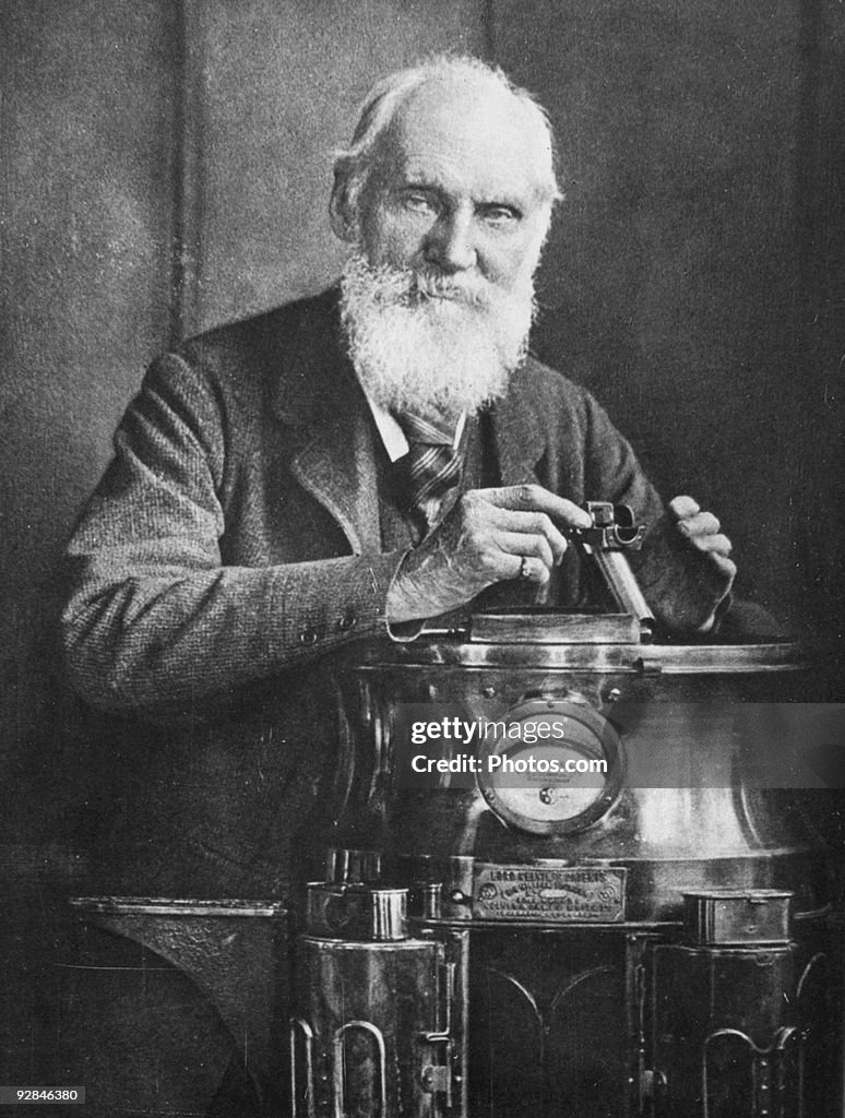 Portrait of Lord Kelvin at his compass