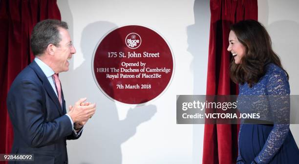 Britain's Catherine, Duchess of Cambridge officially openS the new headquarters of children's mental health charity, Place2Be in central London on...