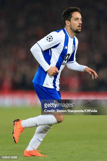 Bruno Costa of Porto in action during the UEFA Champions League Round of 16 Second Leg match between Liverpool and FC Porto at Anfield on March 6,...