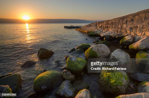 sea of galilee sunrise - galillee stock pictures, royalty-free photos & images