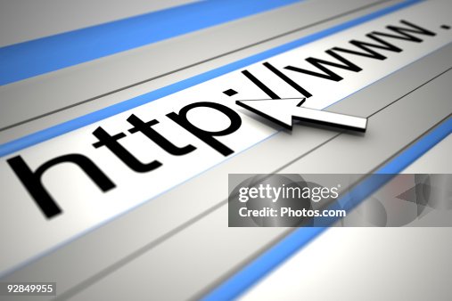 Closeup Of Cursor And Url On Computer Screen High-Res Vector Graphic ...