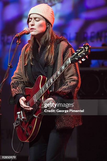 Feist performs at the Holt Renfrew Holiday Window Unveiling on November 5, 2009 in Toronto, Canada.