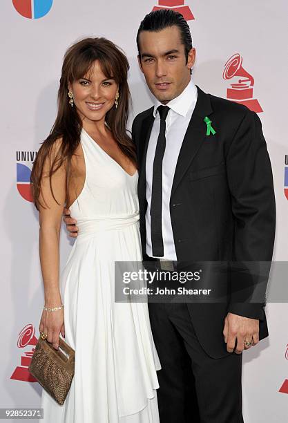 Actress Kate Del Castillo and model Aaron Diaz attends the 10th Annual Latin GRAMMY Awards held at the Mandalay Bay Events Center on November 5, 2009...