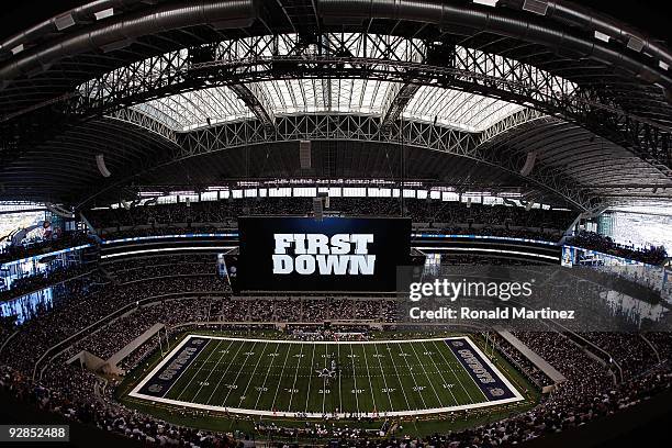 General view of play between the Seattle Seahawks and the Dallas Cowboys at Cowboys Stadium on November 1, 2009 in Arlington, Texas.