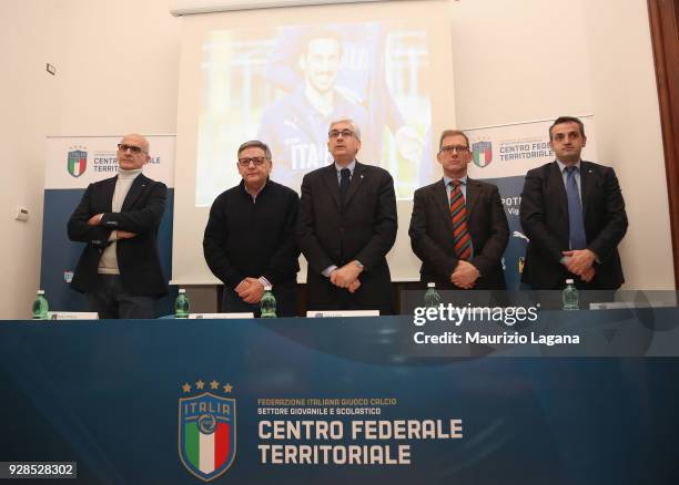 Carlo Ottavio FIGC-SGS , Piero Rinaldi president LND Basilicata, Vito Tisci president of FIGC-SGS , Walter Rizzi ENI Val D'Agri and Amedeo Cicala...