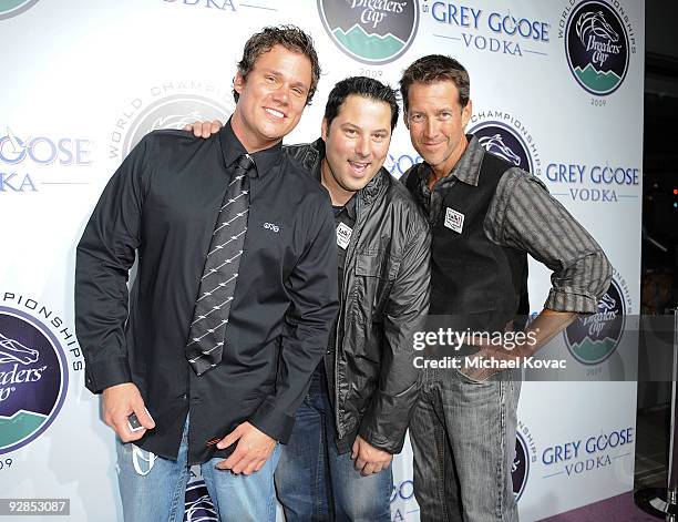 Actors Bob Guiney, James Denton and Greg Grunberg arrive at the Breeders' Cup Winners Circle Event at ESPN Zone At L.A. Live on November 5, 2009 in...