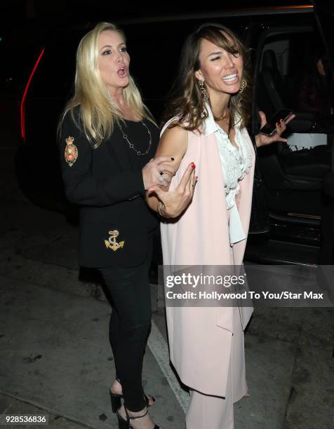 Kelly Dodd and Shannon Beador are seen on March 6, 2018 in Los Angeles, California.