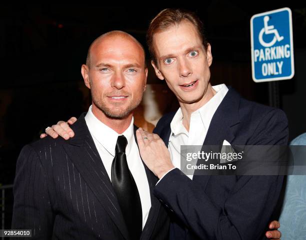 Actor Luke Goss and Doug Jones attend Luke Goss Hosts After Party For World Premiere Screening of "TEKKEN" at Mi-6 Nightclub on November 5, 2009 in...