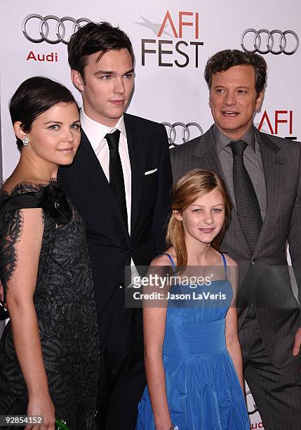 Ginnifer Goodwin, Nicholas Hoult, Ryan Simpkins and Colin Firth attend the AFI Fest 2009 premiere of "A Single Man" at Grauman's Chinese Theatre on...
