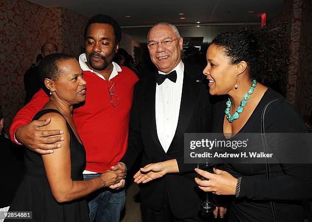 Screenwriter Sapphire, director Lee Daniels, General Colin Powell and Linda Powell attend The Cinema Society & Tommy Hilfiger screening of "Precious"...