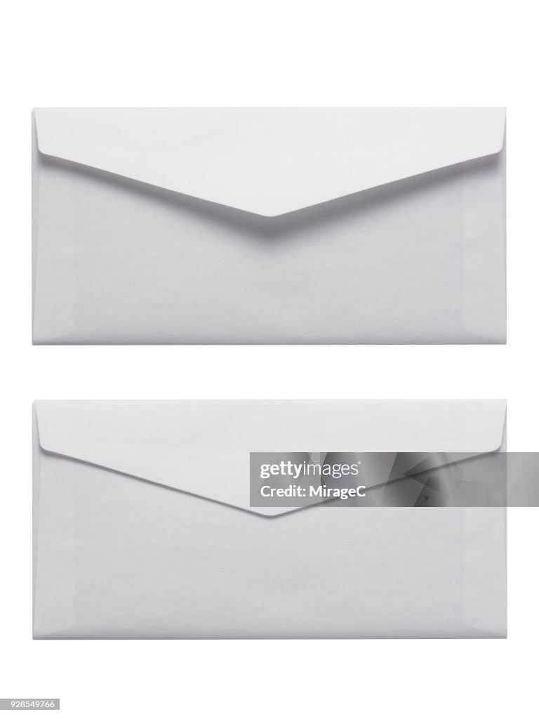 White Envelope on White Background