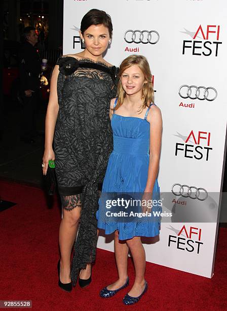 Actresses Ginnifer Goodwin and Ryan Simpkins arrive at the AFI Fest Screening of 'A Single Man' at Grauman's Chinese Theatre on November 5, 2009 in...