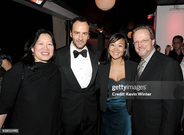 Artistic Director Rose Kuo, director Tom Ford, Younghee Wong, Audi's manager of experimental marketing and AFI President and CEO Bob Gazzale pose at...
