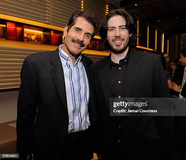 Media personality John Stossel and director Jason Reitman attend the "Up In The Air" screening afterparty at The Rouge Tomate on November 5, 2009 in...