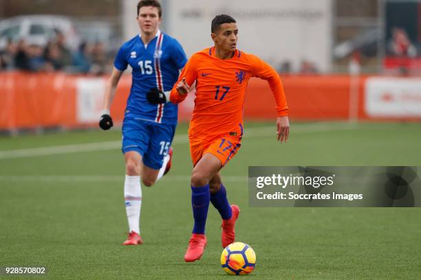 Mohammed Ihattaren of Holland U17 during the match between Holland U17 v Iceland U17 at the Sportpark De Watertoren on March 7, 2018 in Zaltbommel...