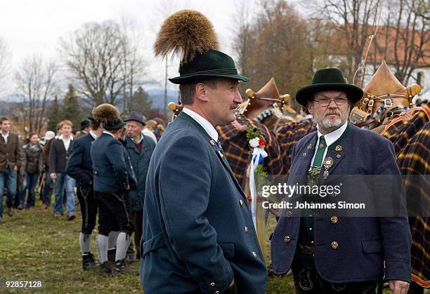 People in traditional Bavarian dress take part in the so called Leonhardi Ride, a horse pilgrimage in honor of Saint Leonard de Noblac, on November...