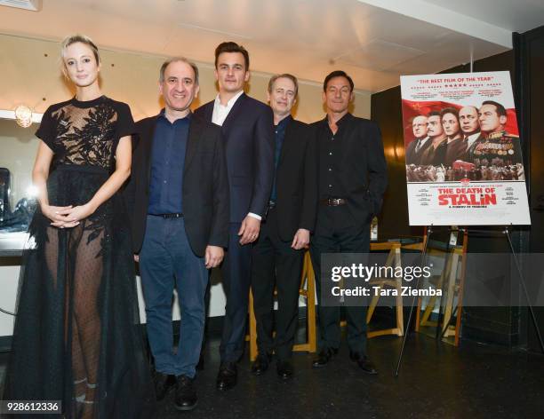 Andrea Riseborough, Armando Iannucci, Rupert Friend, Steve Buscemi and Jason Isaacs attend the premiere of IFC Films' 'The Death Of Stalin'at The...