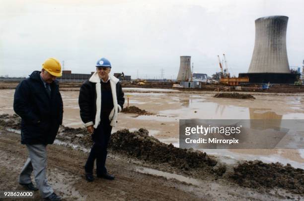 Mr Fred Relton, Wimpey Projects manager and Andy Dingsdale, project manager of Enron, pictured on the ICI Power Station site, 30th November 1990.