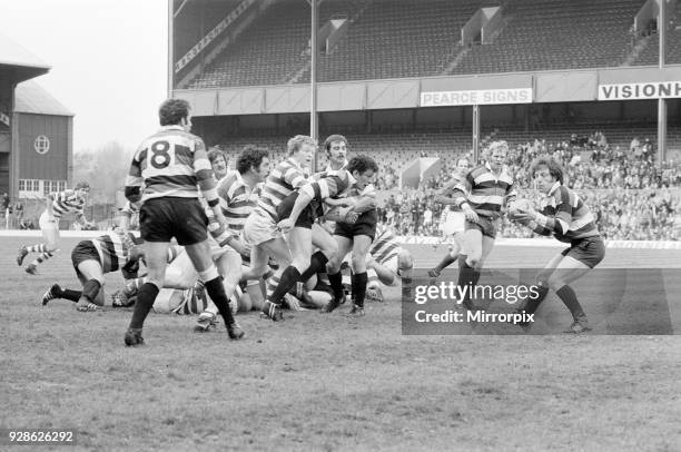 Gosforth 27-11 Waterloo, Rugby Union, John Player Cup final match at Twickenham Stadium, Saturday 10th April 1977.