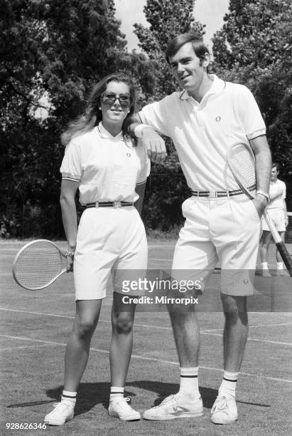 Pre Wimbledon at the Hurlingham Club. Unisex fashions by Fred Perry, 21st June 1970.