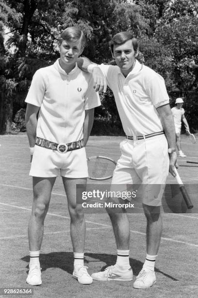 Pre Wimbledon at the Hurlingham Club. Unisex fashions by Fred Perry, 21st June 1970.