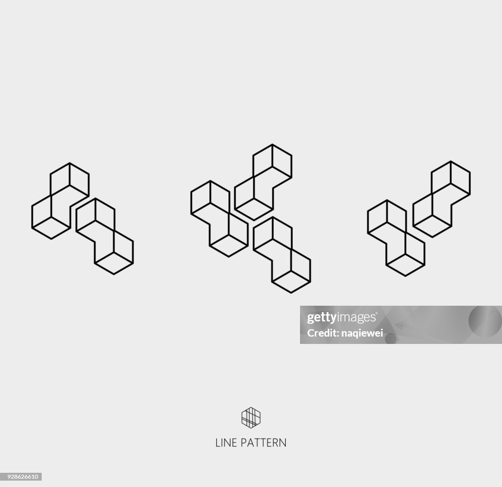 Set of geometric line icon