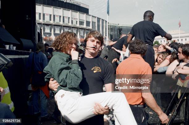 Party in the square, the BRMB Radio Party in the Square at Centenary Square in Birmingham, with a host of top stars, 30th August 1993.