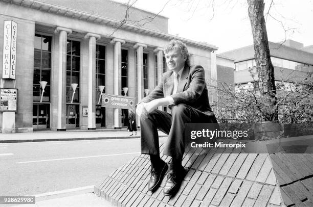 David Icke, Green Party spokesman, outside Wolverhampton Civic Hall during a break in proceedings during the party's Spring conference, 5th April...