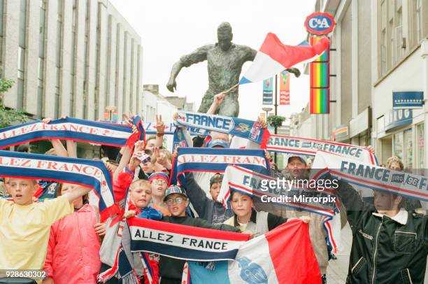 Euro 1996 Street Festival, Newcastle, 18th June 1996. French Football Fans.