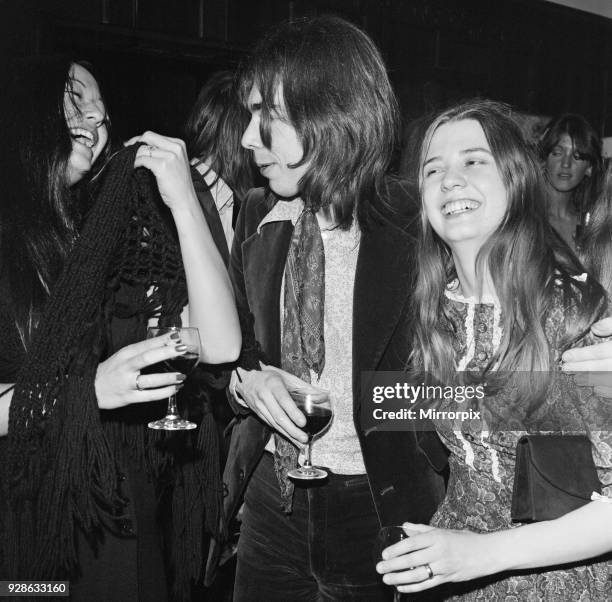 Photo shows from left to right, Lady laughing Unknown, Andrew Lloyd Webber and wife Sarah Hugill . Opening night party at the Old Barn for Joseph and...