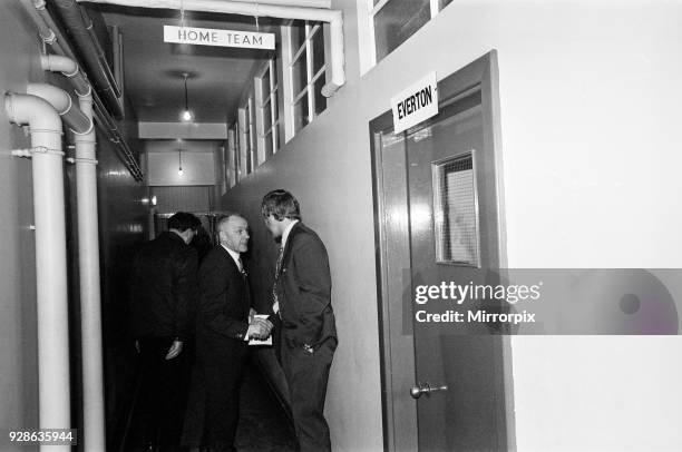 Liverpool manager Bill Shankly on his way tp the dressing room following his side's 2-1 FA Cup semi final victory over local rivals Everton at Old...