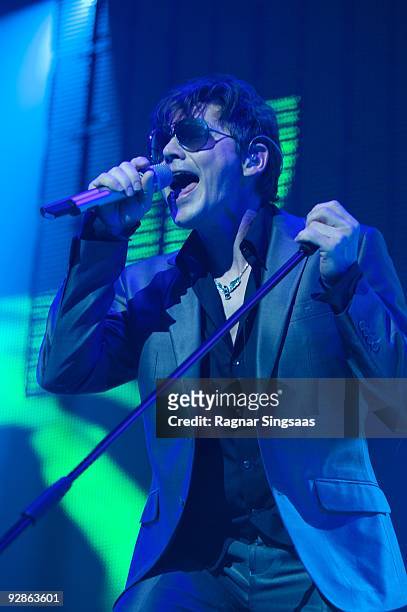 Morten Harket of A-Ha performs on stage at Oslo Spektrum on November 6, 2009 in Oslo, Norway.