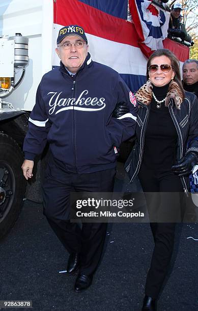 Former New York City Mayer Rudy Giuliani and wife Judith Nathan attend 2009 New York Yankees World Series Victory Parade on November 6, 2009 in New...