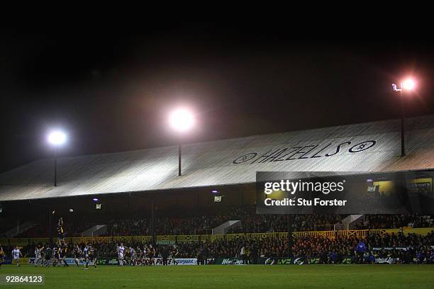 General view of Rodney Parade during the LV = Anglo Welsh Cup match between Newport Gwent Dragons and Sale Sharks at Rodney Parade on November 6,...