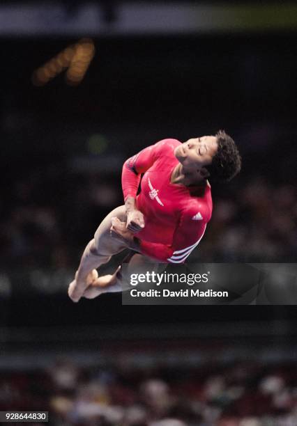 Dominique Dawes of the United States competes in the vault during the Women's Gymnastics event of the Olympic Games on September 16, 2000 in Sydney,...
