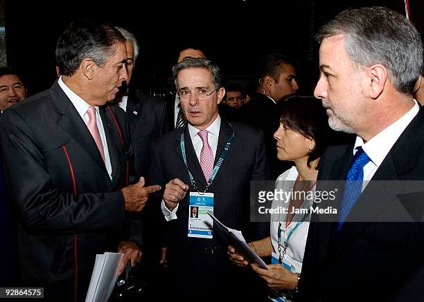 President of Colombia Alvaro Uribe and Governor of Jalisco Emilio Gonzalez attend the XLVII Pan American Sports Organization General Assembly at the...