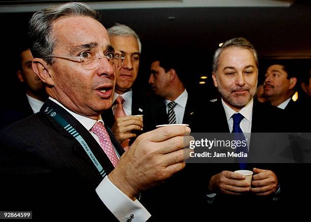 President of Colombia Alvaro Uribe and Governor of Jalisco Emilio Gonzalez attend the XLVII Pan American Sports Organization General Assembly at the...