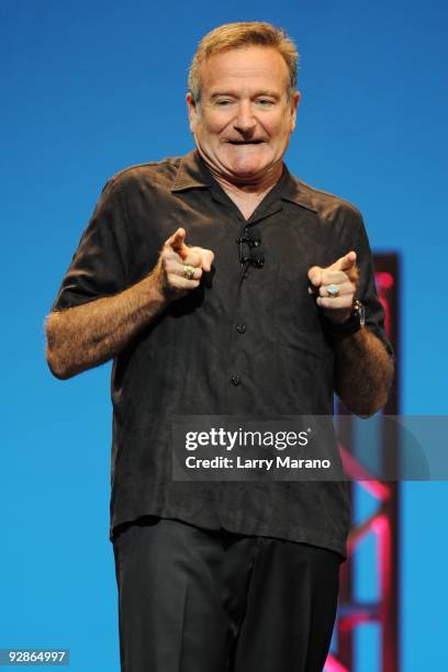 Comedian Robin Williams performs at Hard Rock live held at the Seminole Hard Rock hotel and casino on October 21, 2009 in Hollywood Florida.