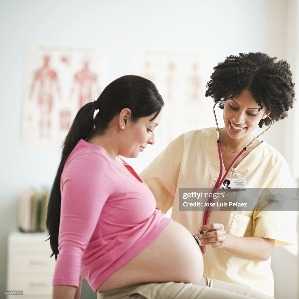 Doctor checking pregnant woman
